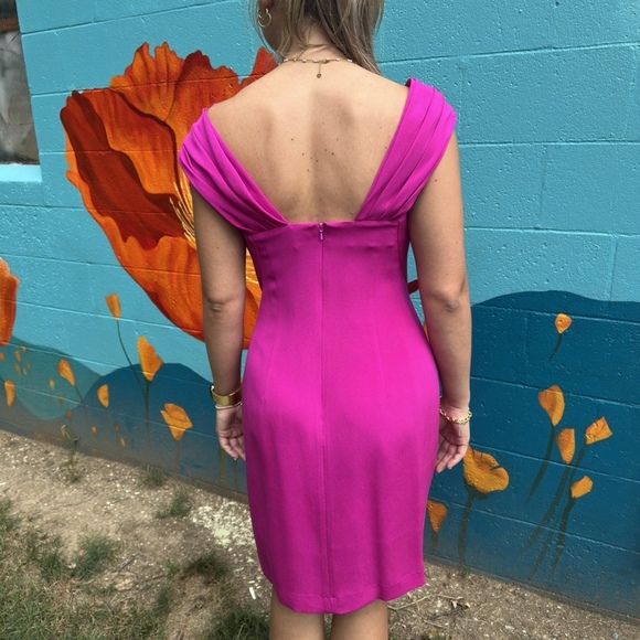 Gillian Pink Cocktail Dress Vintage New With Tags From  Elder Beerman  VTG 1980s - Picture 3 of 6